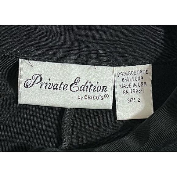 Chico's Private Edition Women's Black Button-Up Shirt Size L Standard Travel - Picture 6 of 7